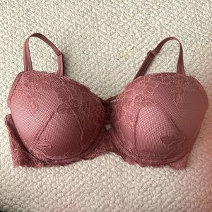 Torrid Curve Mauve / Dusty Rose corset lace underwire push up bra size 40 DDD